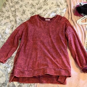 Red Long Sleeve Top